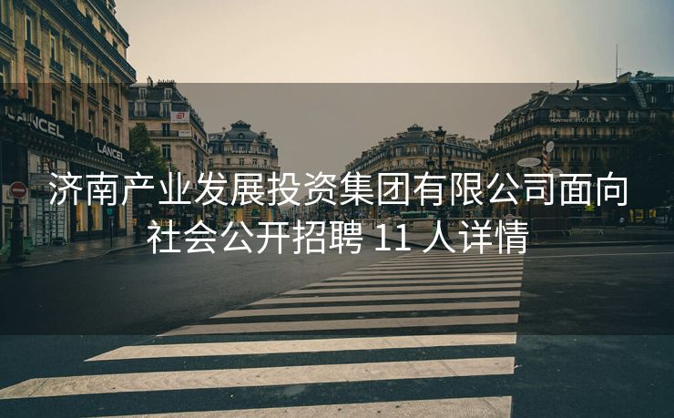 济南产业发展投资集团有限公司面向社会公开招聘 11 人详情