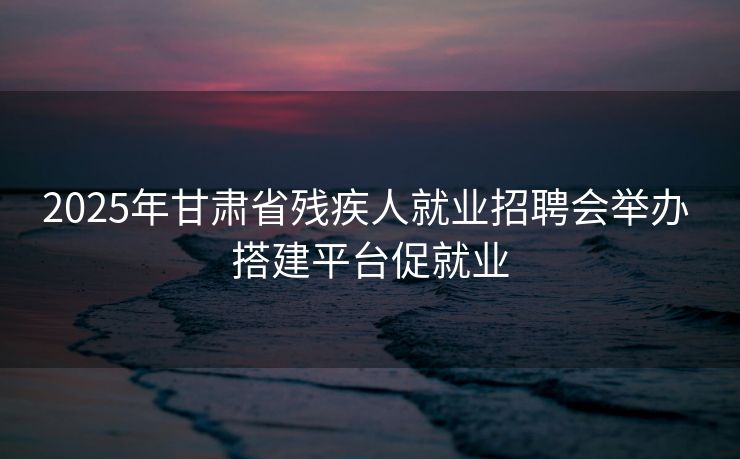 2025年甘肃省残疾人就业招聘会举办 搭建平台促就业