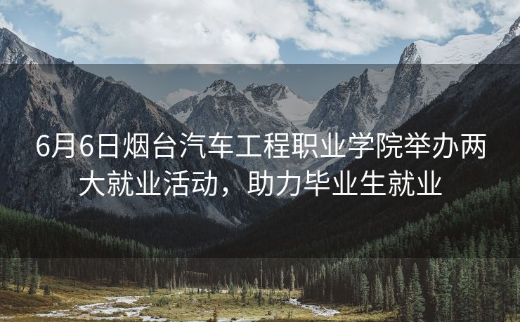6月6日烟台汽车工程职业学院举办两大就业活动，助力毕业生就业