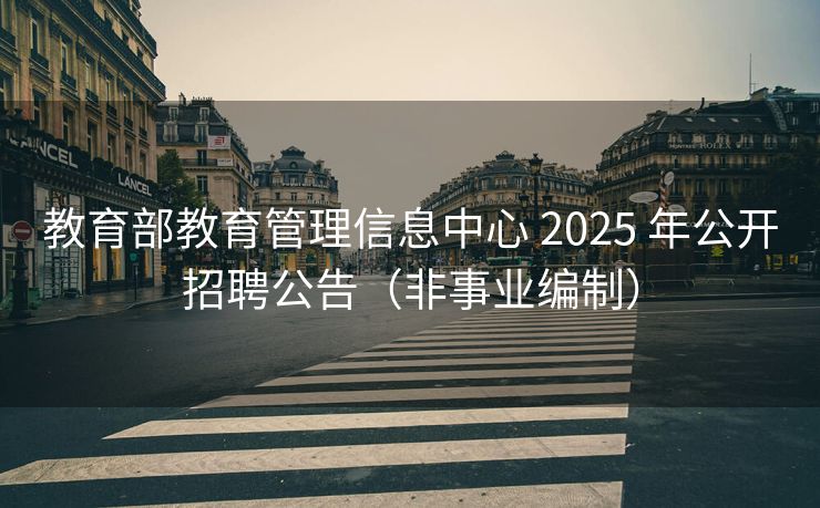 教育部教育管理信息中心 2025 年公开招聘公告（非事业编制）