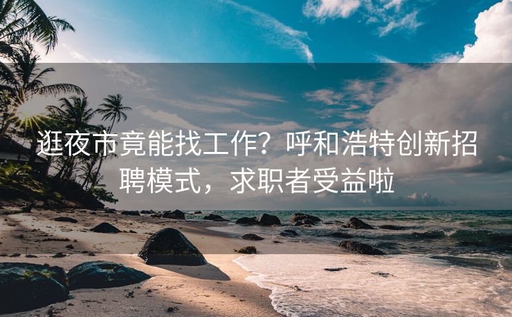 逛夜市竟能找工作？呼和浩特创新招聘模式，求职者受益啦