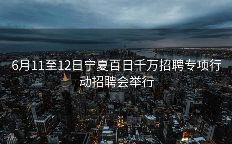 6月11至12日宁夏百日千万招聘专项行动招聘会举行