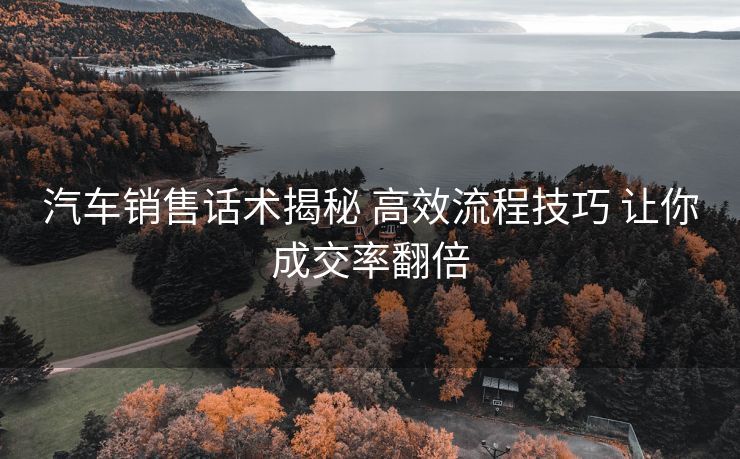 汽车销售话术揭秘 高效流程技巧 让你成交率翻倍 汽车销售话术揭秘 高效流程技巧 让你成交率翻倍