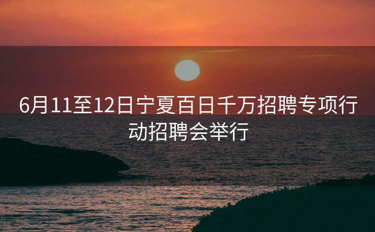6月11至12日宁夏百日千万招聘专项行动招聘会举行