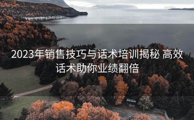 2023年销售技巧与话术培训揭秘 高效话术助你业绩翻倍