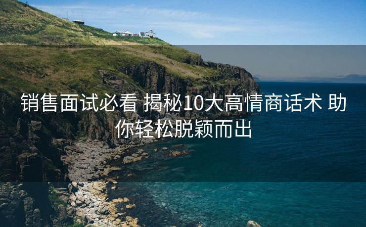 销售面试必看 揭秘10大高情商话术 助你轻松脱颖而出 销售面试必看 揭秘10大高情商话术 助你轻松脱颖而出
