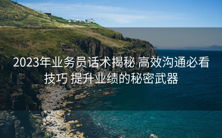 2023年业务员话术揭秘 高效沟通必看技巧 提升业绩的秘密武器