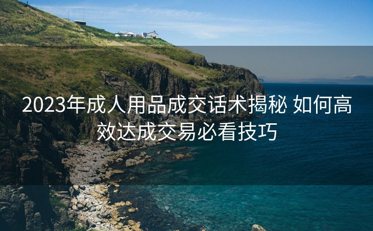 2023年成人用品成交话术揭秘 如何高效达成交易必看技巧 2023年成人用品成交话术揭秘 如何高效达成交易必看技巧