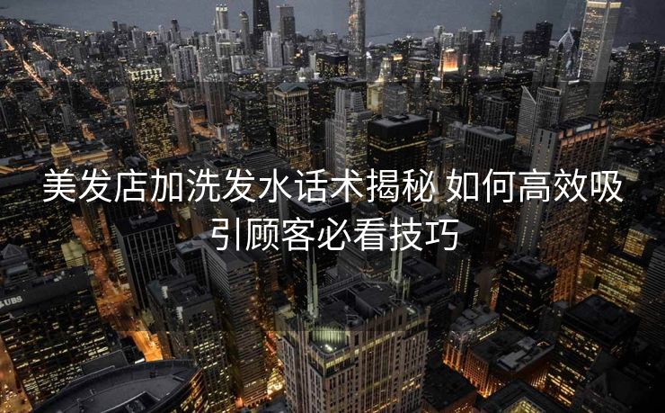 美发店加洗发水话术揭秘 如何高效吸引顾客必看技巧
