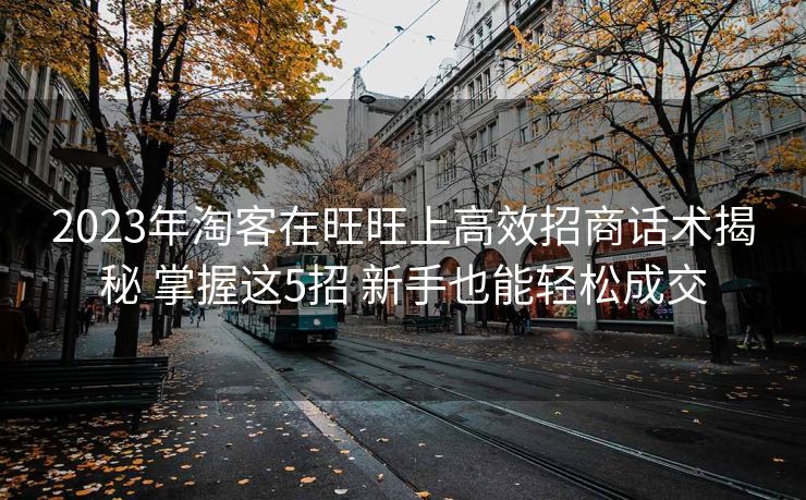 2023年淘客在旺旺上高效招商话术揭秘 掌握这5招 新手也能轻松成交 2023年淘客在旺旺上高效招商话术揭秘 掌握这5招 新手也能轻松成交