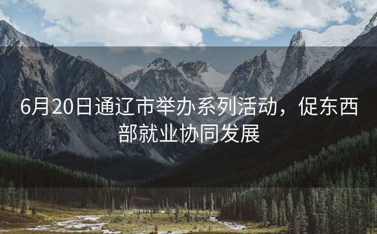 6月20日通辽市举办系列活动,促东西部就业协同发展 6月20日通辽市举办系列活动,促东西部就业协同发展