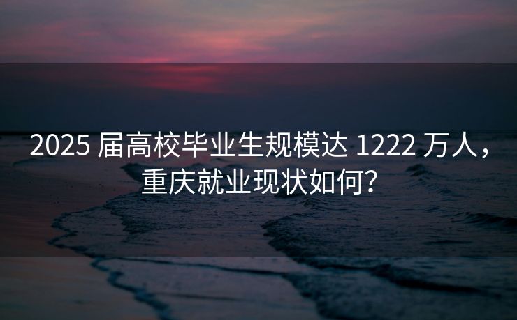 2025 届高校毕业生规模达 1222 万人,重庆就业现状如何? 2025 届高校毕业生规模达 1222 万人,重庆就业现状如何?