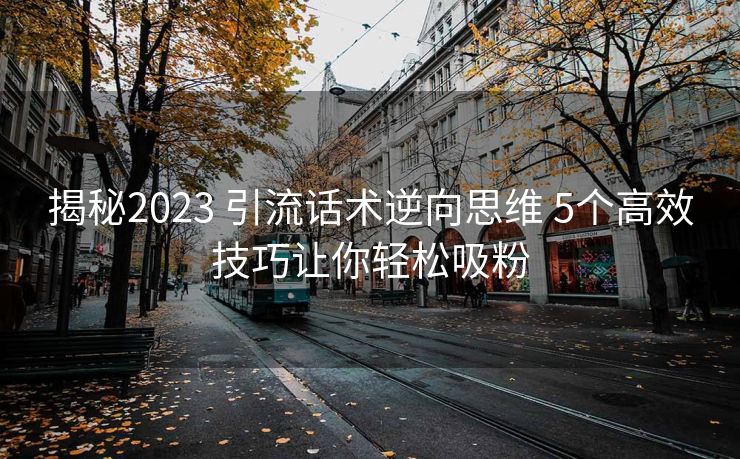 揭秘2023 引流话术逆向思维 5个高效技巧让你轻松吸粉 揭秘2023 引流话术逆向思维 5个高效技巧让你轻松吸粉