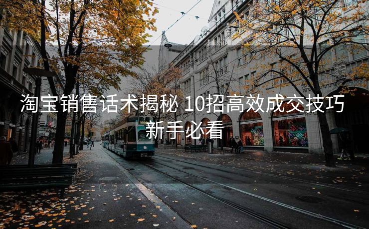 淘宝销售话术揭秘 10招高效成交技巧 新手必看