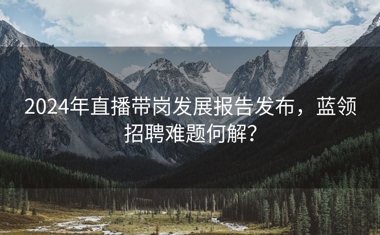 2024年直播带岗发展报告发布,蓝领招聘难题何解? 2024年直播带岗发展报告发布,蓝领招聘难题何解?