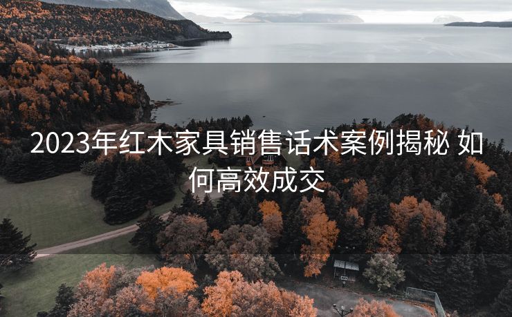 2023年红木家具销售话术案例揭秘 如何高效成交 2023年红木家具销售话术案例揭秘 如何高效成交