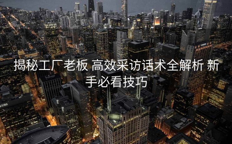揭秘工厂老板 高效采访话术全解析 新手必看技巧 揭秘工厂老板 高效采访话术全解析 新手必看技巧