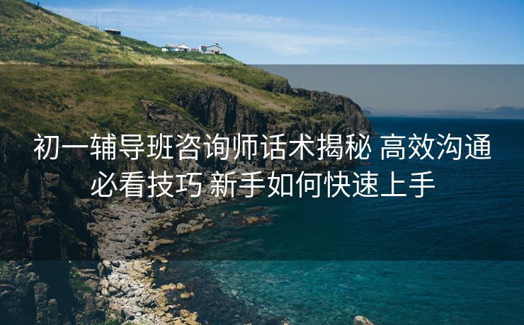 初一辅导班咨询师话术揭秘 高效沟通必看技巧 新手如何快速上手 初一辅导班咨询师话术揭秘 高效沟通必看技巧 新手如何快速上手