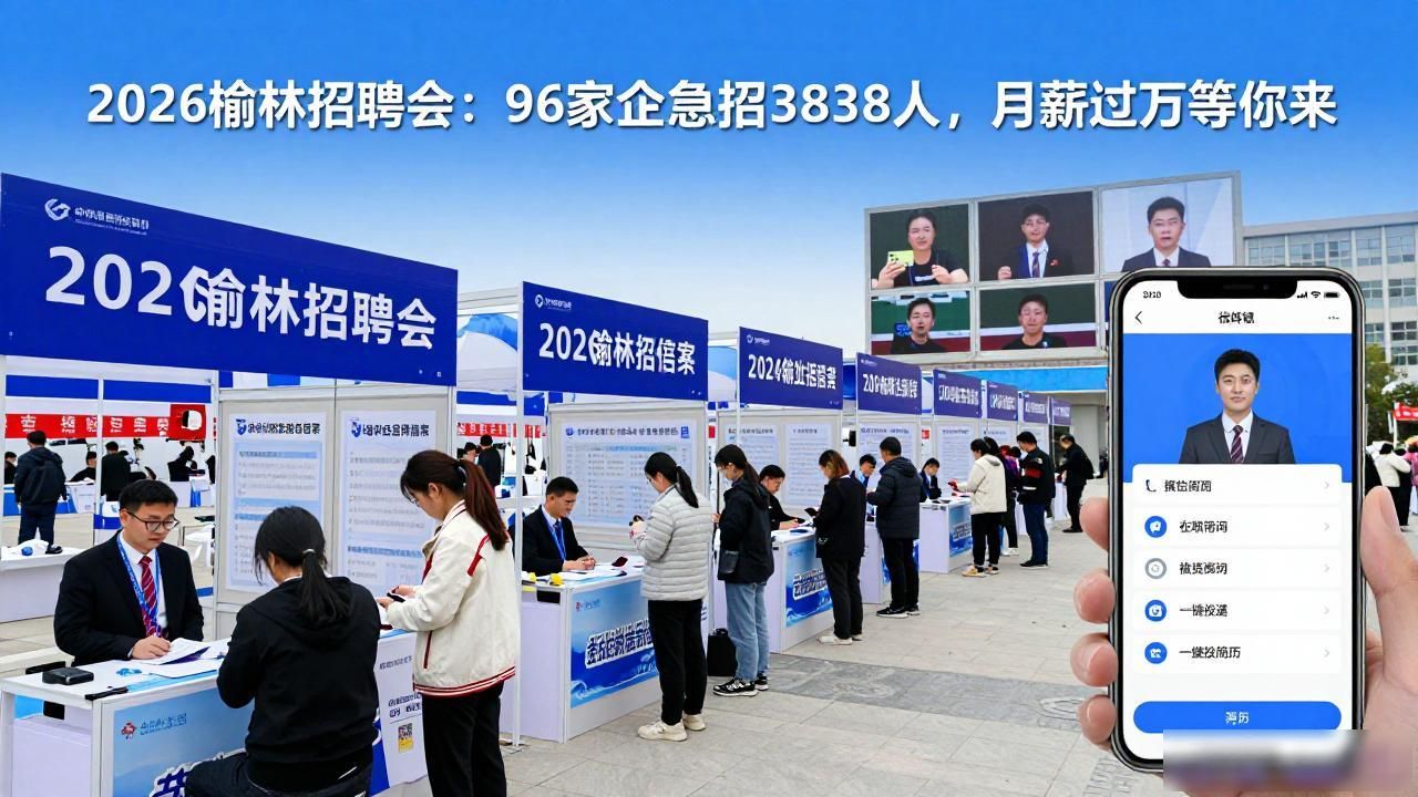 线下实景招聘线上直播带岗_招聘会_榆林市百日千万招聘专项行动