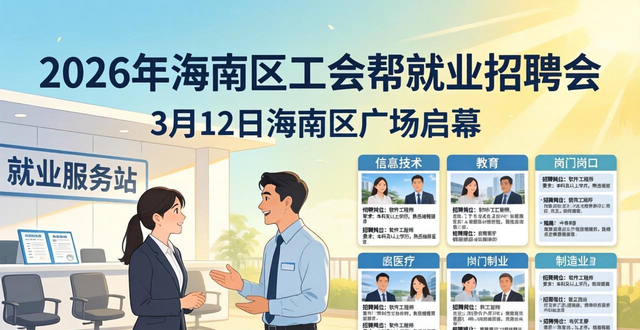 海南区就业援助季专场招聘会_海南区工会帮就业招聘会_招聘会